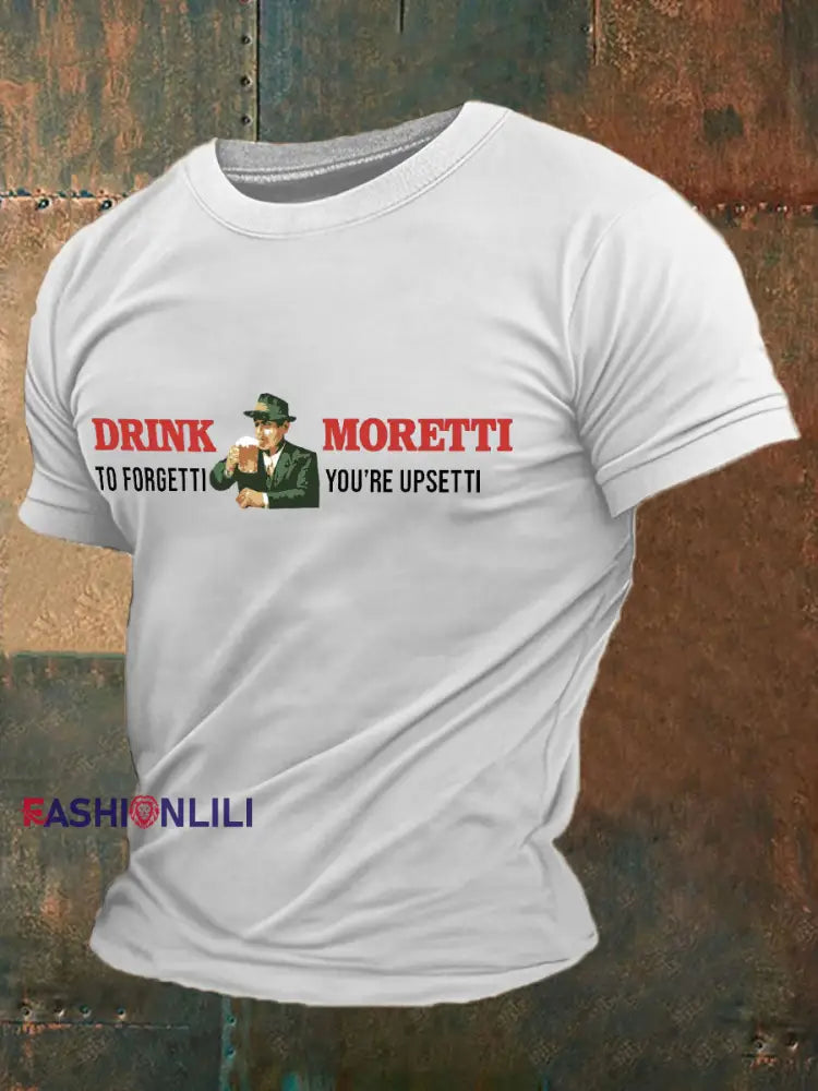 Men's Funny Beers Drking Lover Printed T-shirt