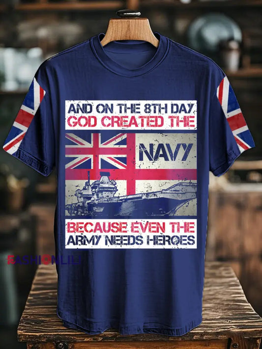 Men's God Created The Navy T-Shirt
