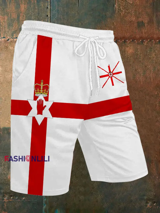 Men's Northern Ireland Flag Print Casual Shorts
