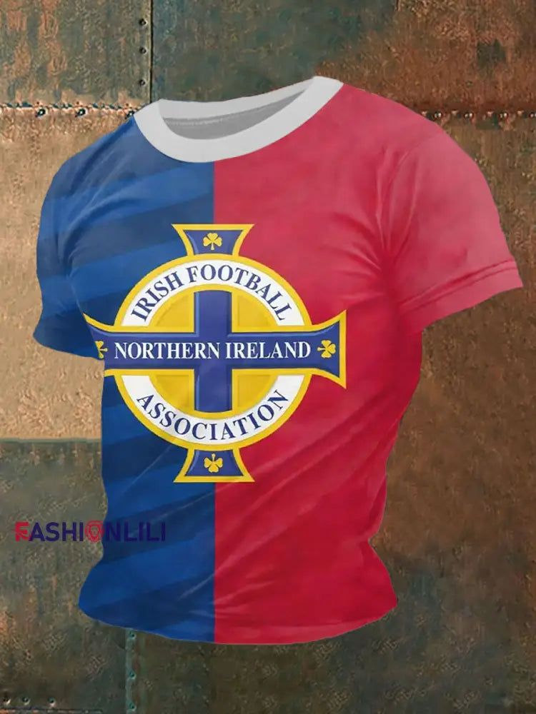 Men's Northern Ireland Football Print Casual T-Shirt