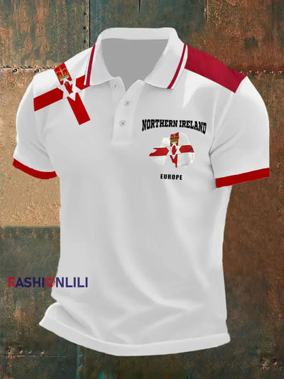 Men's Northern Ireland Print Button T-Shirt