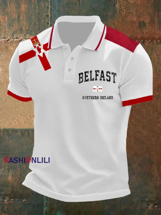 Men's Northern Ireland Print Button T-Shirt