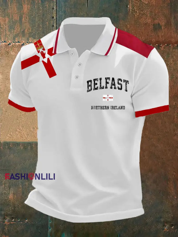 Men's Northern Ireland Print Button T-Shirt