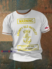 Men's Royal Navy Grumpy Old Veteran Printed T-shirt
