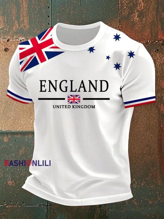 Men's Union Jack Printed Casual T-Shirt
