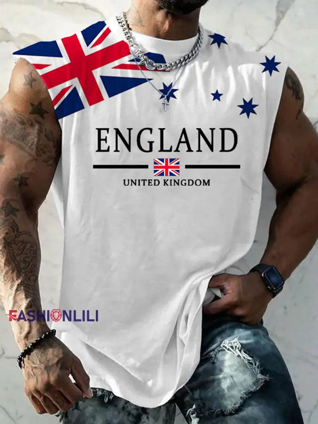 Men's Union Jack Printed Casual Vest