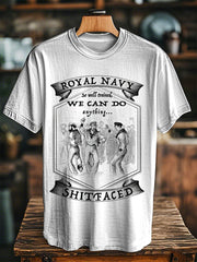 Unisex Vintage Royal Navy Dancing Team Print Casual Tee