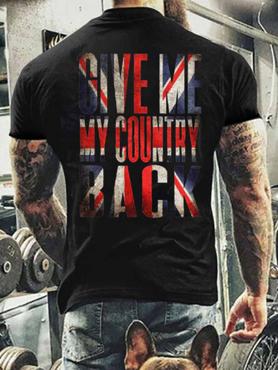 Men's Retro British Culture Art Print Casual Short Sleeve T-Shirt