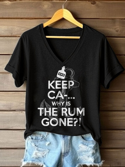 Women's Funny Whiskey Beers Printed T-Shirt