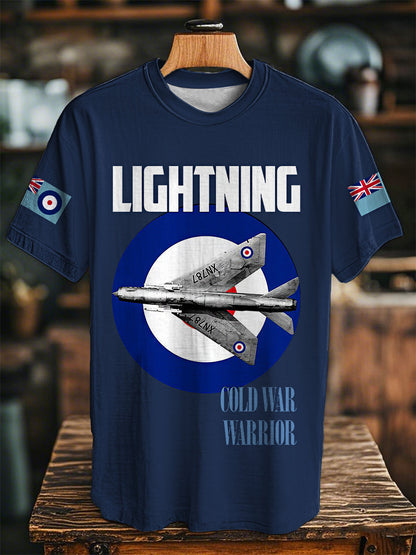 Unisex Lightning Cold War Warrior Print Casual Tee