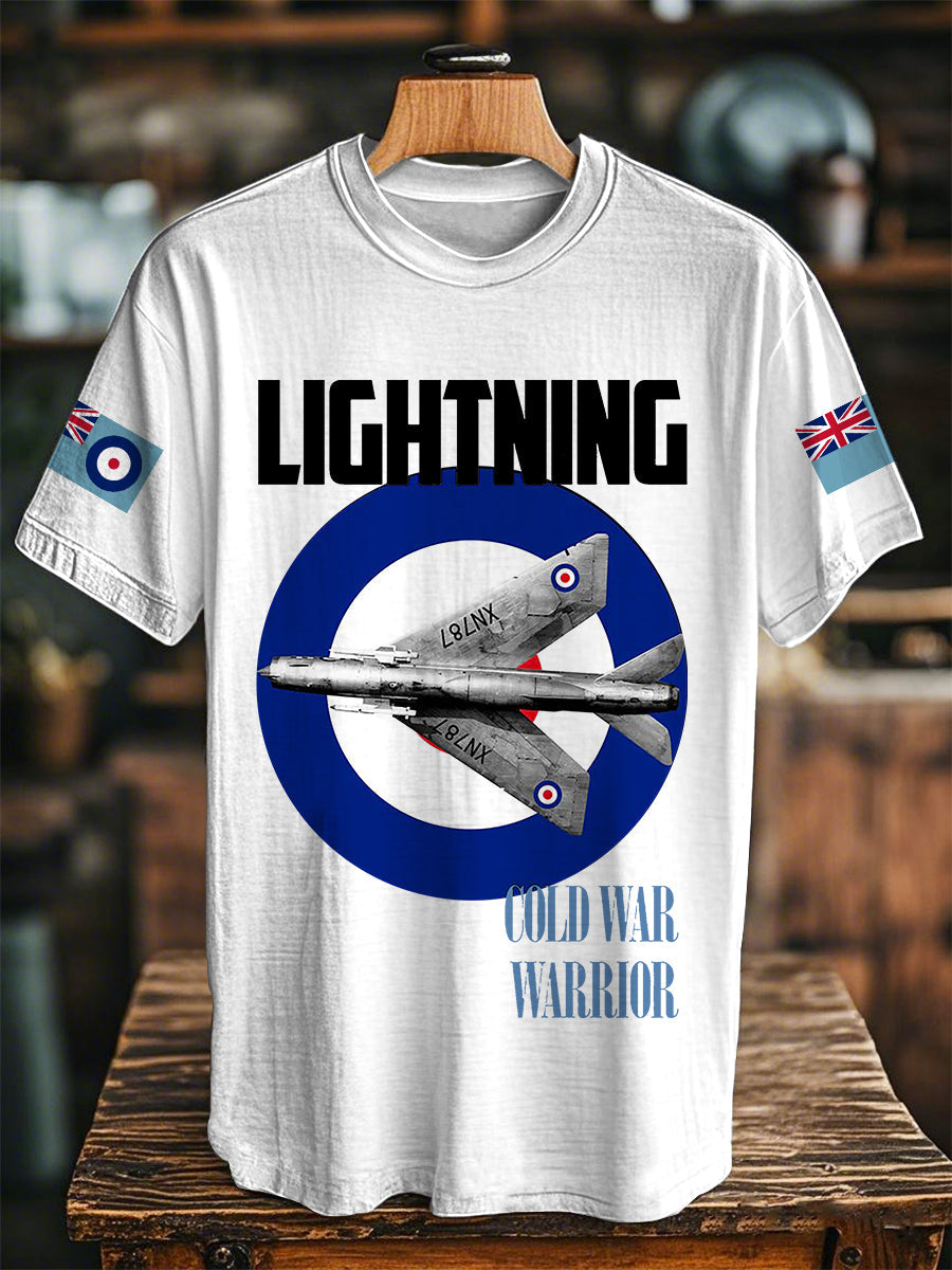Unisex Lightning Cold War Warrior Print Casual Tee