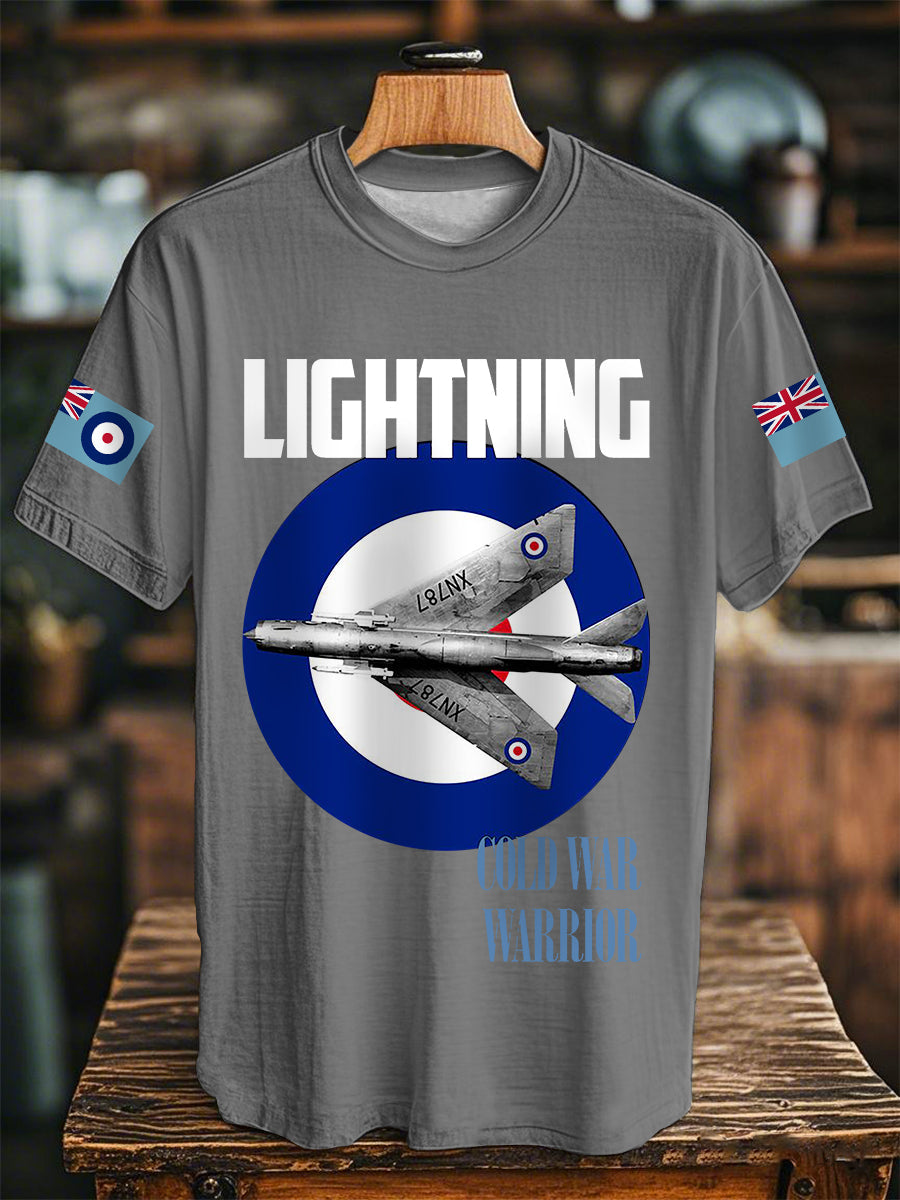 Unisex Lightning Cold War Warrior Print Casual Tee