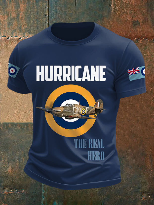 Men's Hurricane The Real Hero Print Casual Tee