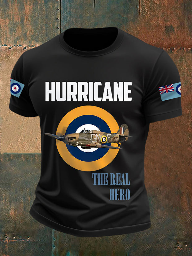 Men's Hurricane The Real Hero Print Casual Tee