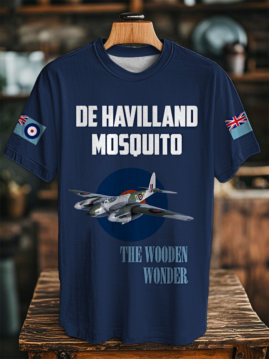 Unisex De Havilland Mosquito Print Casual Tee