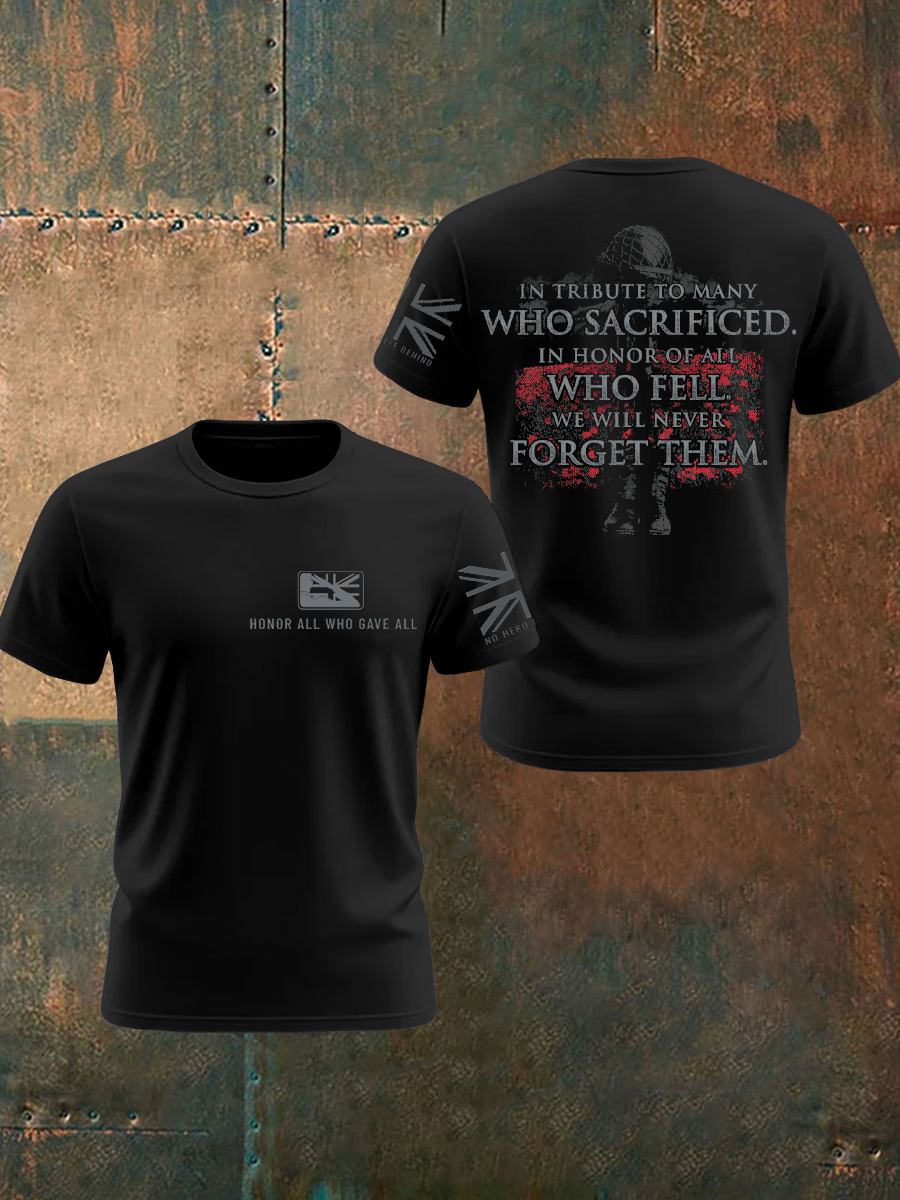 Men's Honor All Who Gave All Printed T-shirt