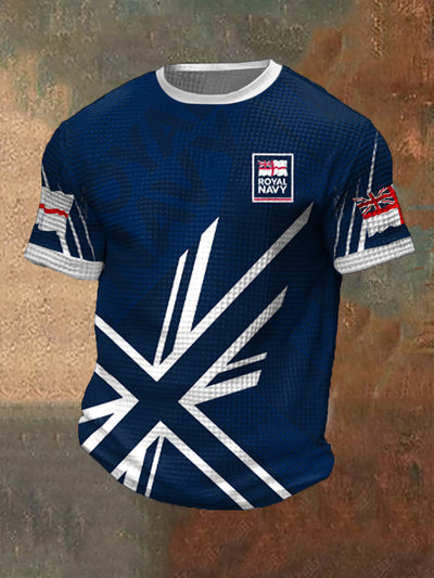 Men's Royal Navy Veteran Printed Waffle Tops