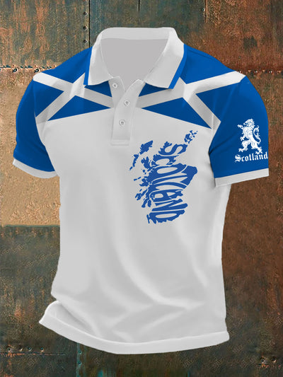 Men's  Scottish Flag Printed Short Sleeve Top