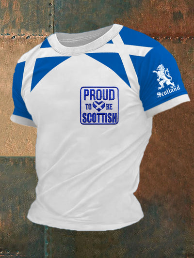 Men's  Scottish Flag Printed Short Sleeve T-shirt