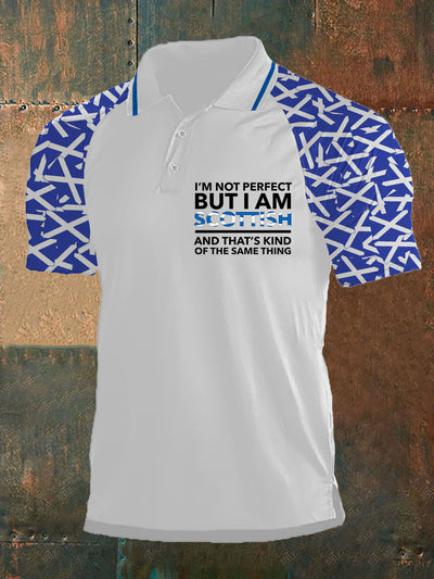 Men's Scottish Flag I Am Not Perfect But I Am Scottish That's About The Same Thing Short Sleeve Top