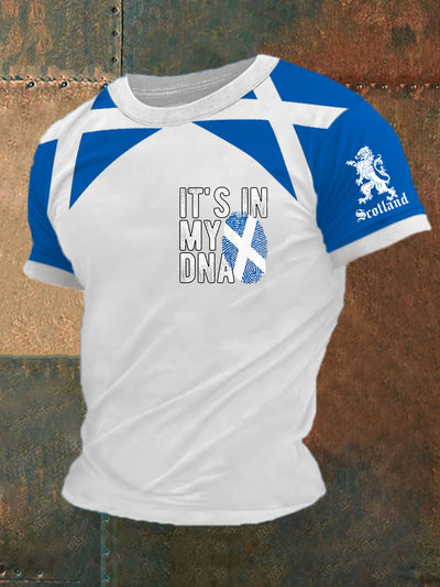 Men's Scottish Flag Printed Short Sleeve T-shirt