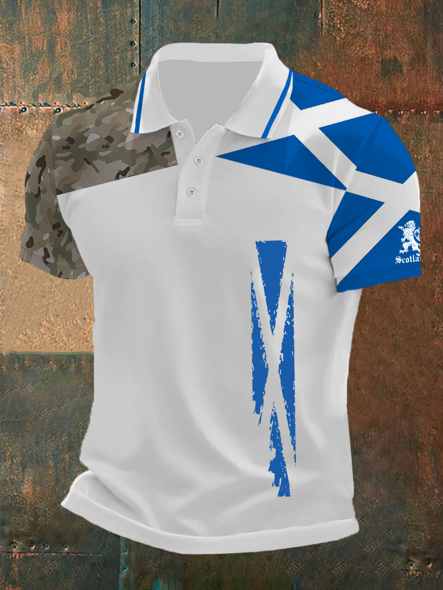 Men's  Scottish Flag Printed Short Sleeve Top