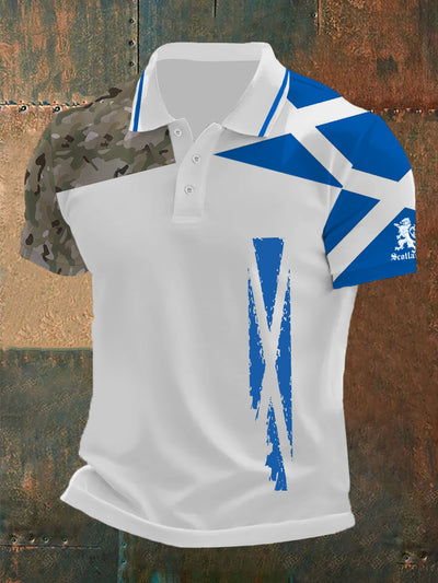 Men's  Scottish Flag Printed Short Sleeve Top
