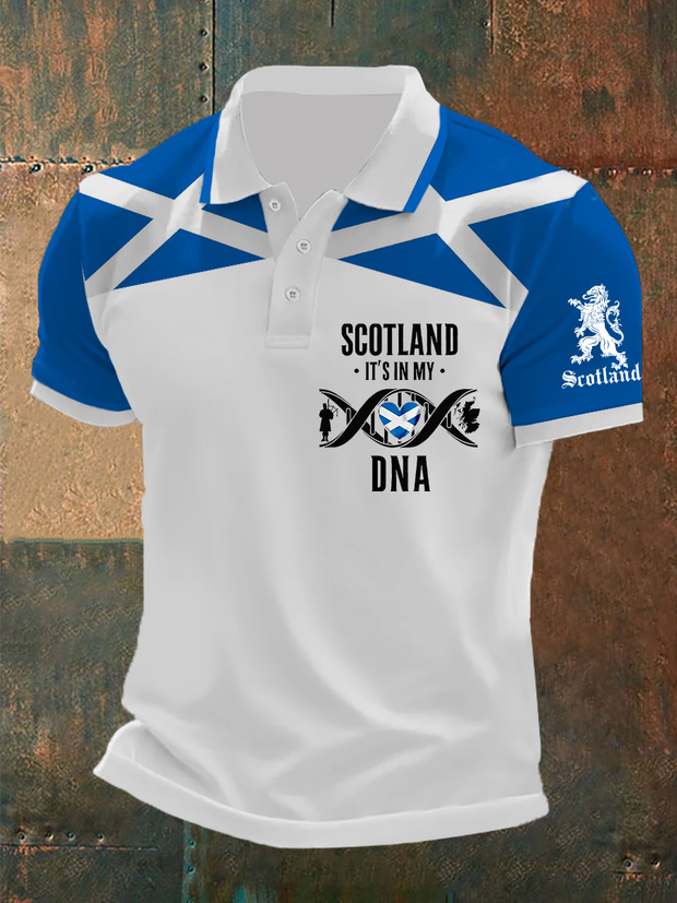 Men's  Scottish Flag Printed Short Sleeve Top