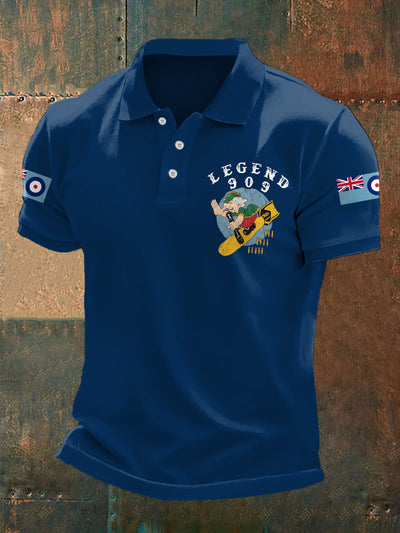 Men's Legendary Fighter 909 Nose Art Print Casual Top