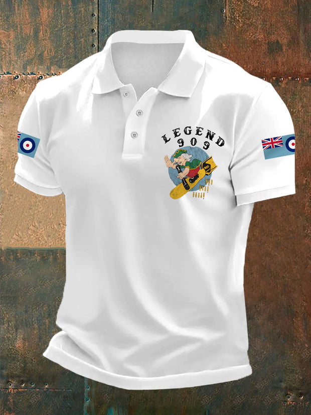 Men's Legendary Fighter 909 Nose Art Print Casual Top