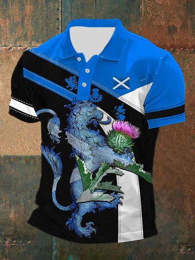 Men's Scottish Flag Printed Short Sleeve Top