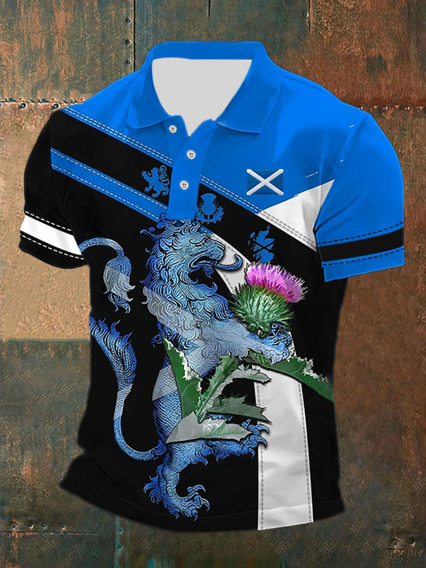 Men's Scottish Flag Printed Short Sleeve Top