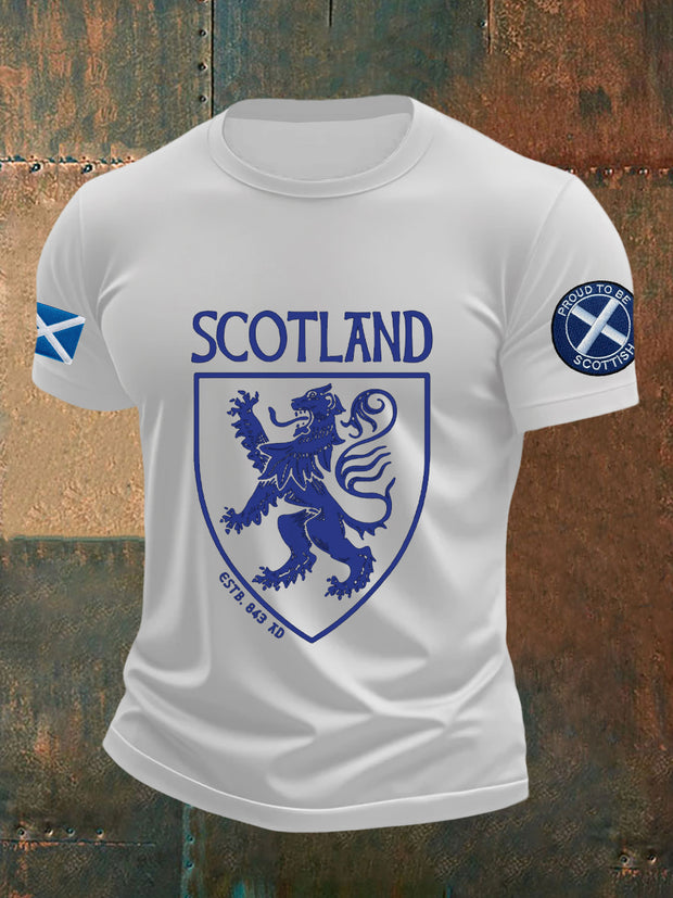Men's Scottish Flag Printed Short Sleeve T-shirt