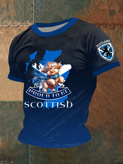 Men's Scottish Flag Printed Short Sleeve T-shirt