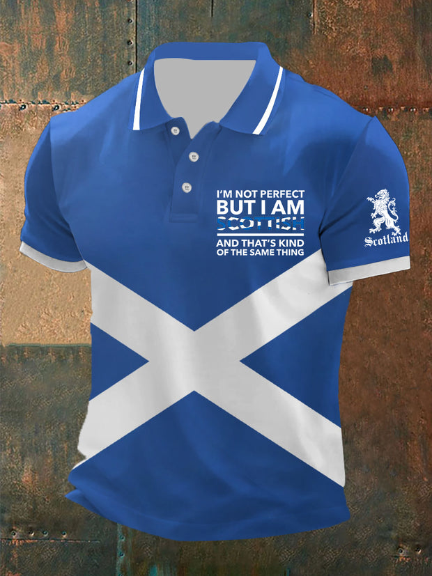 Men's Scottish Flag Printed Short Sleeve Top