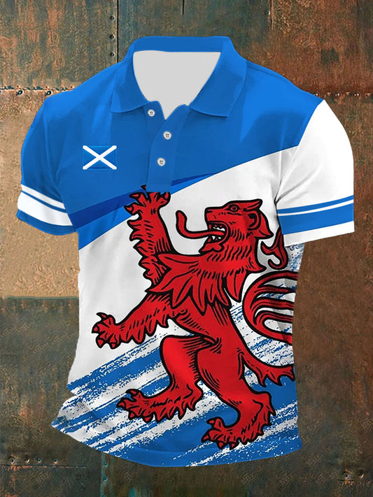 Men's Scottish Flag Printed Short Sleeve Top