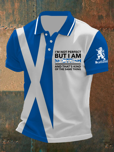 Men's Scottish Flag Printed Short Sleeve Top
