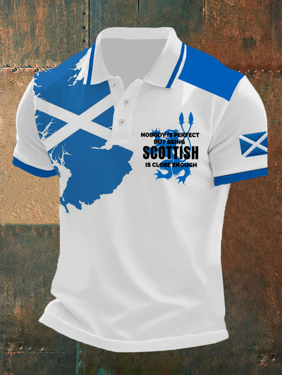 Men's Scottish Flag Printed Short Sleeve Top