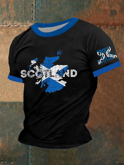 Men's Scottish Flag Printed Short Sleeve T-shirt