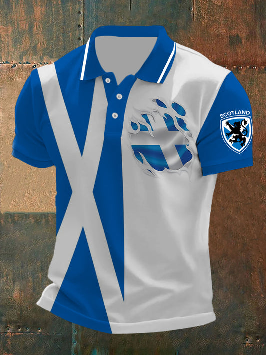 Men's Scottish Flag Printed Short Sleeve Top