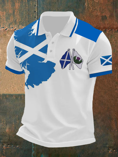 Men's Scottish Flag Printed Short Sleeve Top