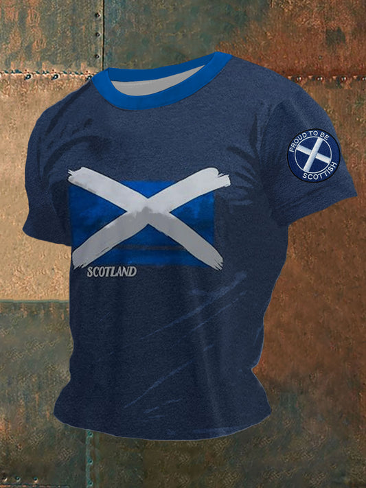 Men's Scottish Flag Printed Short Sleeve T-shirt
