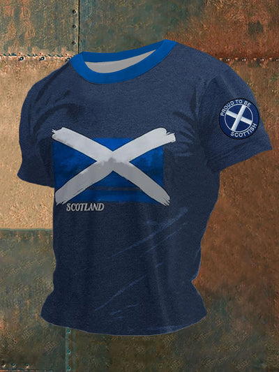 Men's Scottish Flag Printed Short Sleeve T-shirt