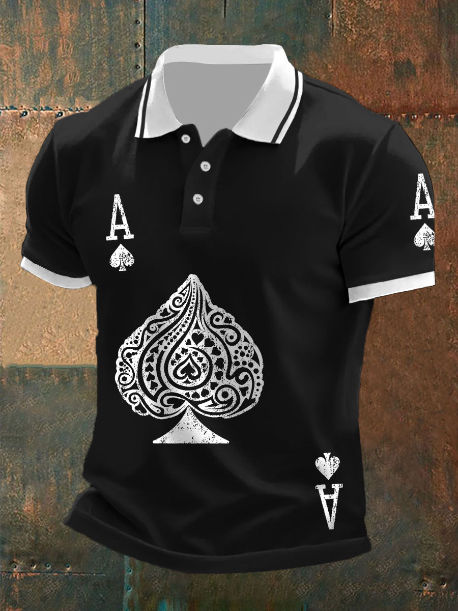 Men's poker Ace of Spades tops