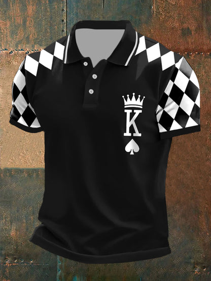 Men's poker king of spades tops