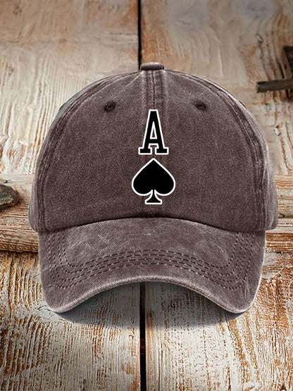 Poker Ace of Spades unisex vintage hat