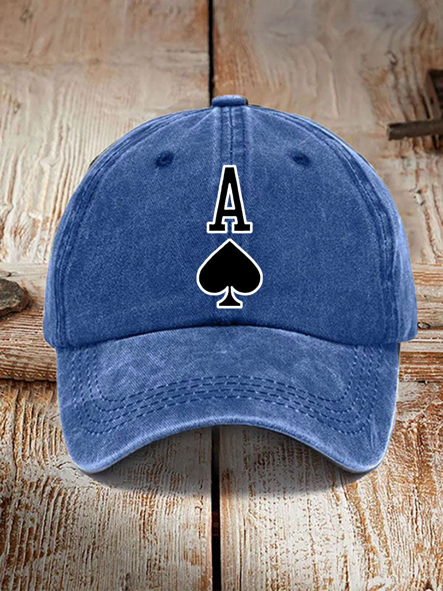 Poker Ace of Spades unisex vintage hat