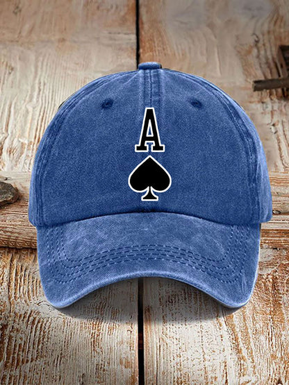 Poker Ace of Spades unisex vintage hat