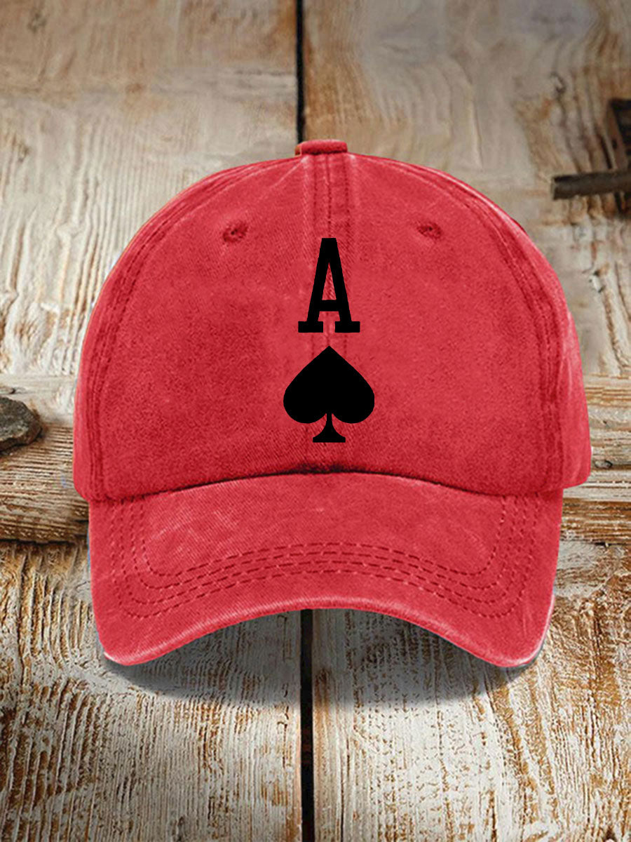 Poker Ace of Spades unisex vintage hat