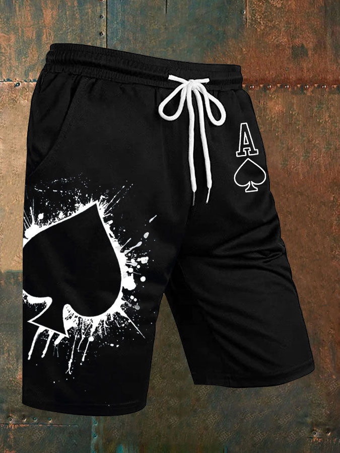 Men's Texas Hold'em Ace of Spades Casual Shorts